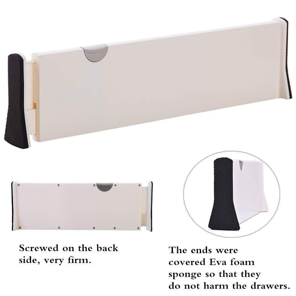 Home normei drawer dividers 11 17 expandable adjustable dresser drawer organizers divider for clothes silverware and utensils fit kitchen bedroom bookcase baby drawer with instructions 8 pack