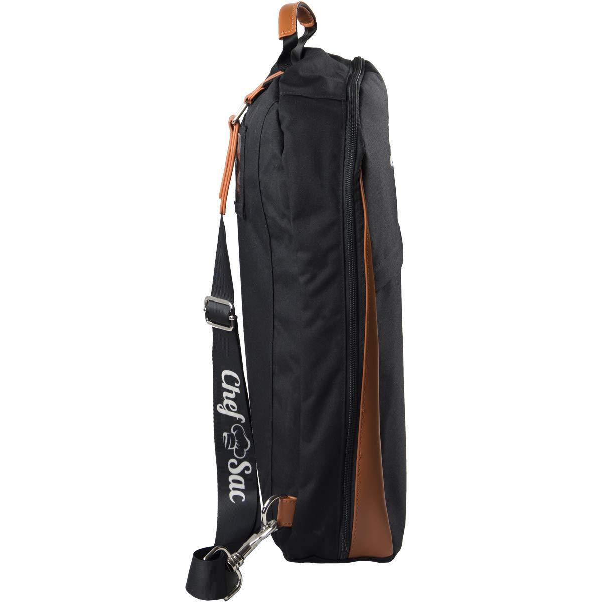 Discover chef knife sling bag roll bag case 21 pockets for knives kitchen utensils 2 large pockets for tablets notebooks fortified ballistic nylon great gift for executive chefs culinary students