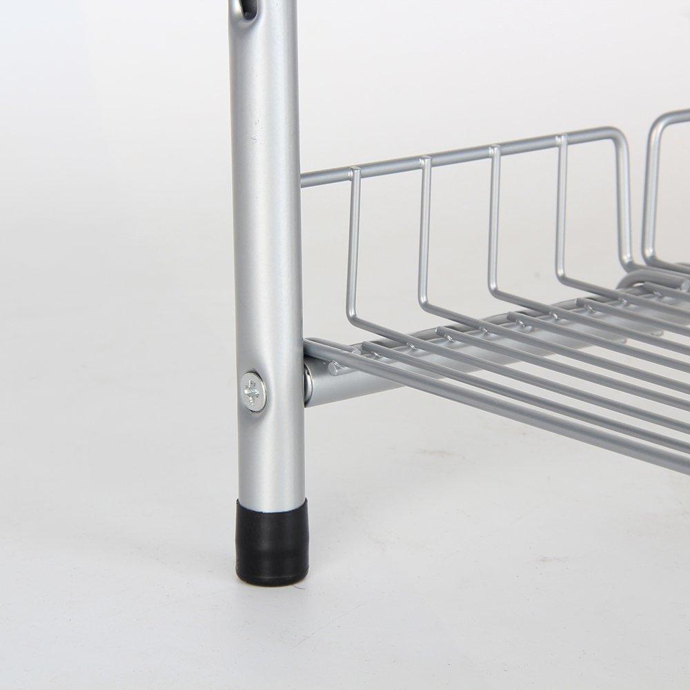 Get flagship 2 tiers under sink strainer stainless steel silver expandable cabinet shelf kitchen and bath multipurpose tidy organizer storage rack