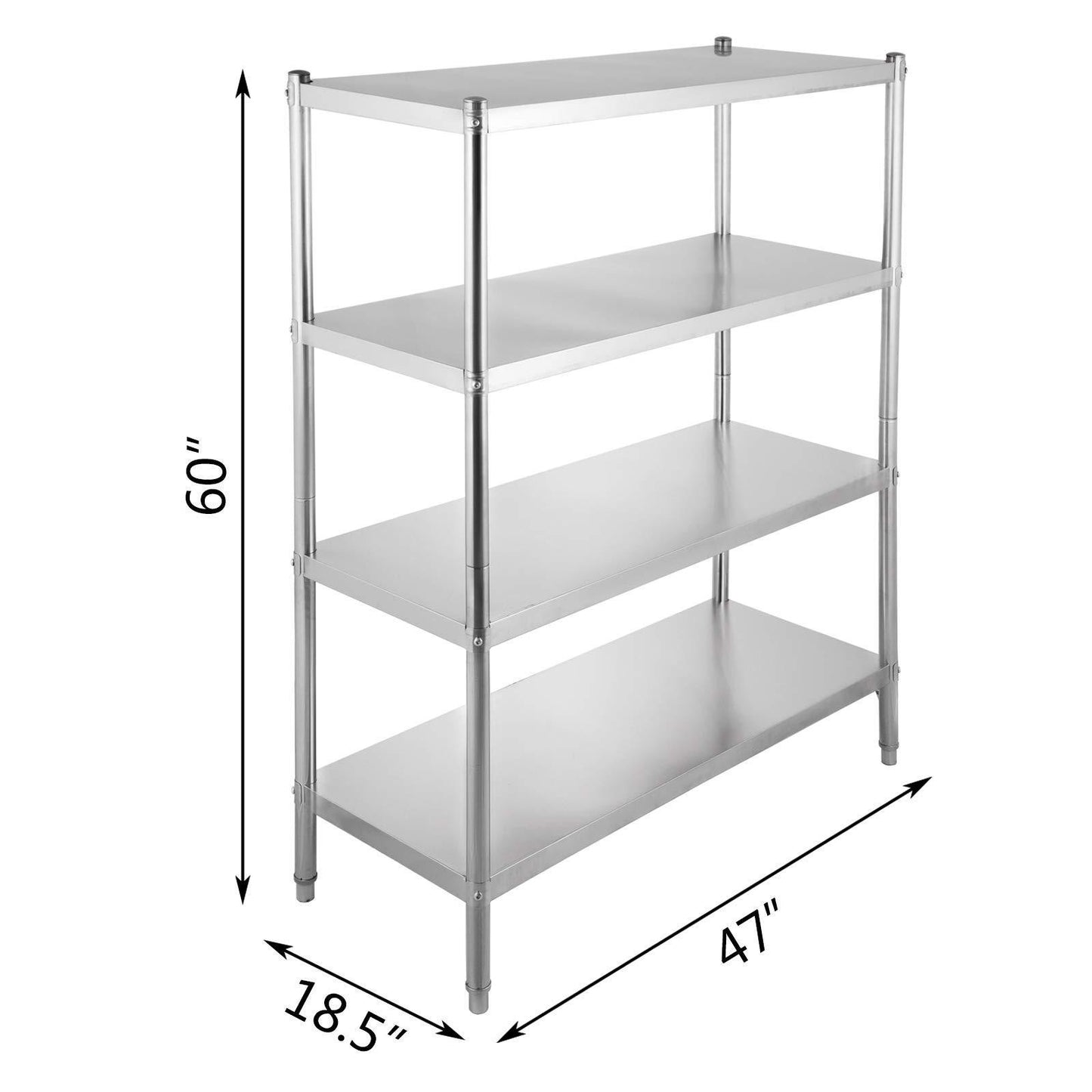 Buy happybuy stainless steel shelving units heavy duty 4 tier shelving units and storage shelf unit for kitchen commercial office garage storage 4 tier 400lb per shelf