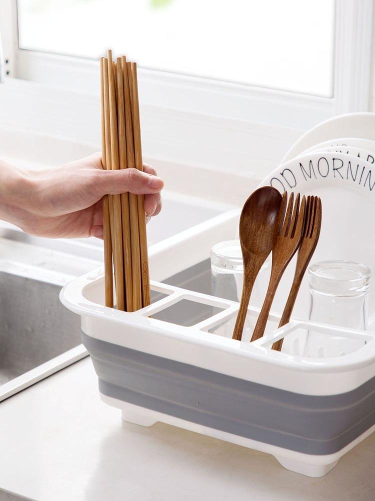 Dish Rack Kitchen Storage Holder Drainer Bowl Tableware Plate Portable Drying Rack Home Shelf Dinnerware Organizer