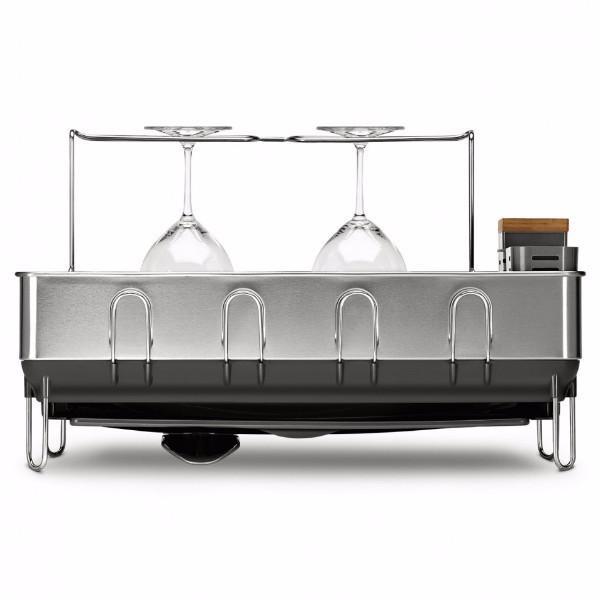Steel Frame Dishrack with Wine Glass Holder
