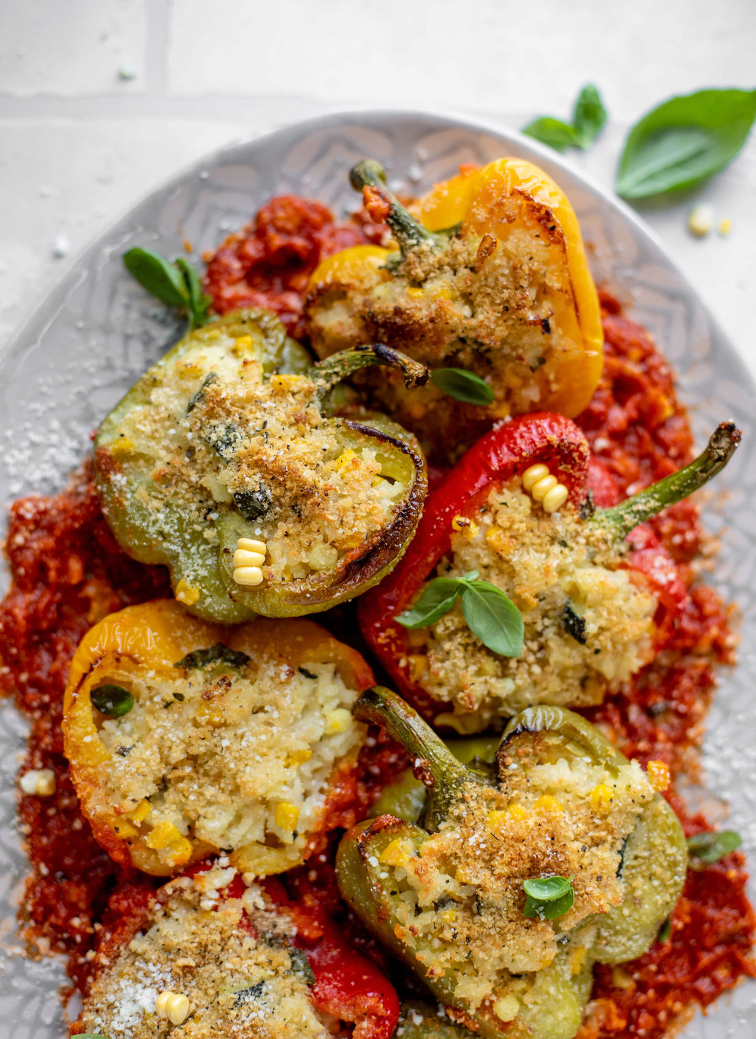 Summer Risotto Stuffed Peppers.