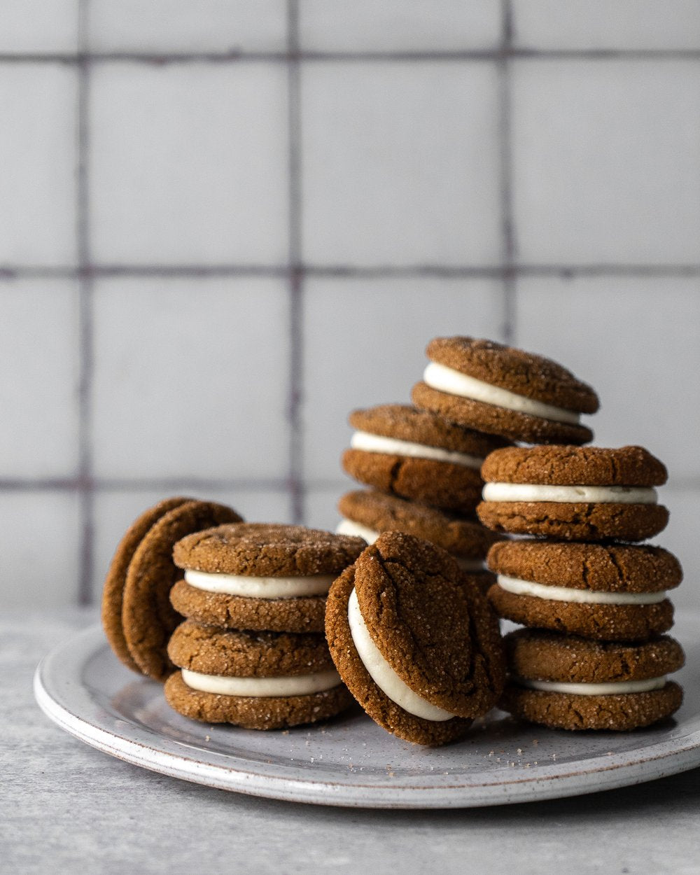 Molasses Spice Sandwich Cookies with Cream Cheese Frosting