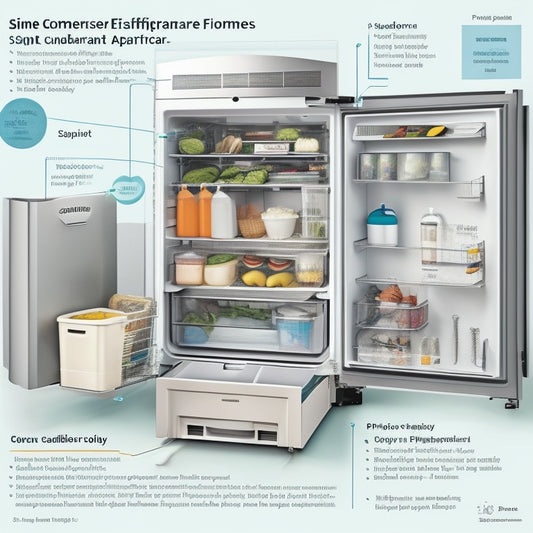 A detailed illustration of a Siemens KG39EAI43 refrigerator's internal components, showcasing the compressor, condenser coils, evaporator, and fan, with tools and diagrams surrounding the appliance.