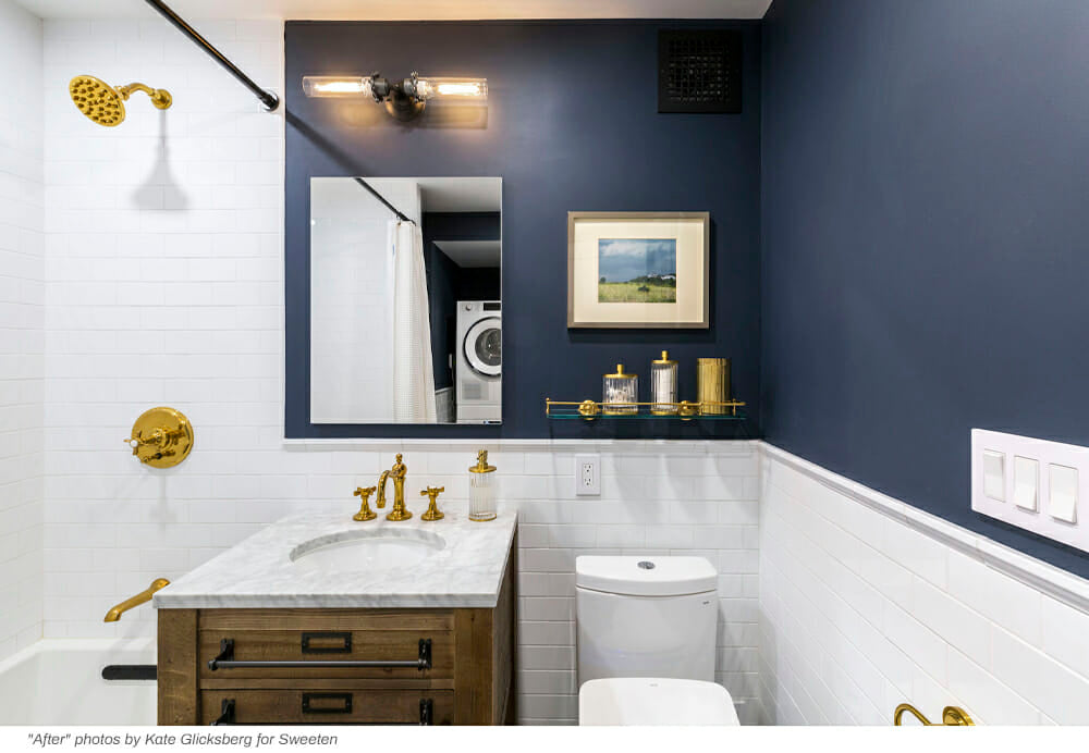 A bathroom gets a design and square footage overhaul