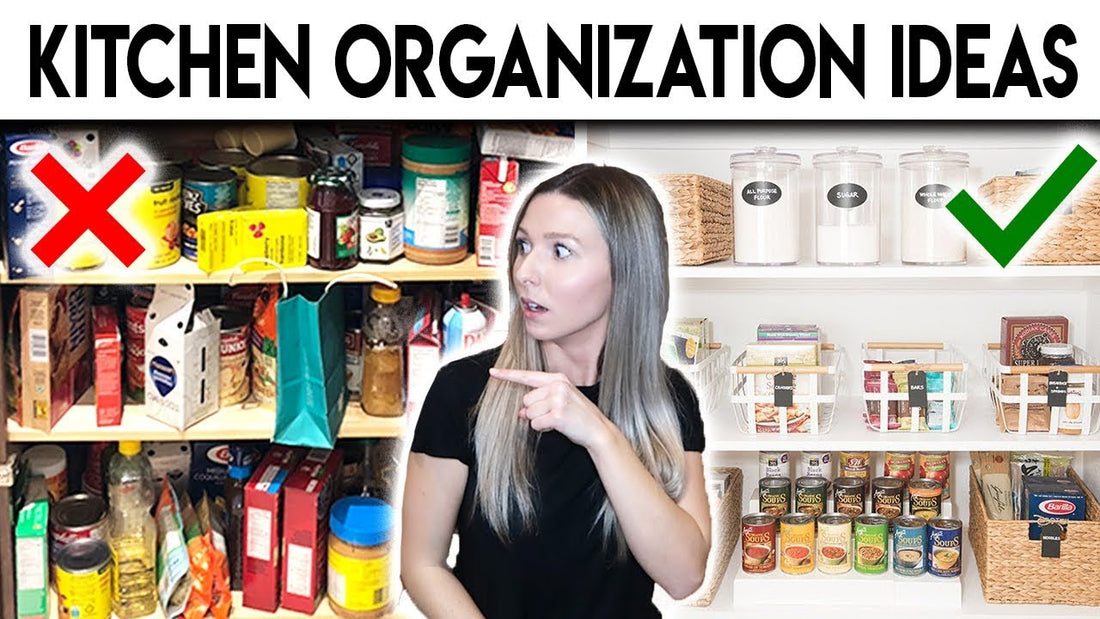 KITCHEN + PANTRY ORGANIZATION IDEAS **SURPRISE MAKEOVER** Organize and clean my kitchen with me in todays video using dollar store organizers!