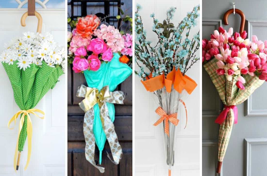 This DIY Umbrella Wreath Is The Perfect Door Decor For Spring