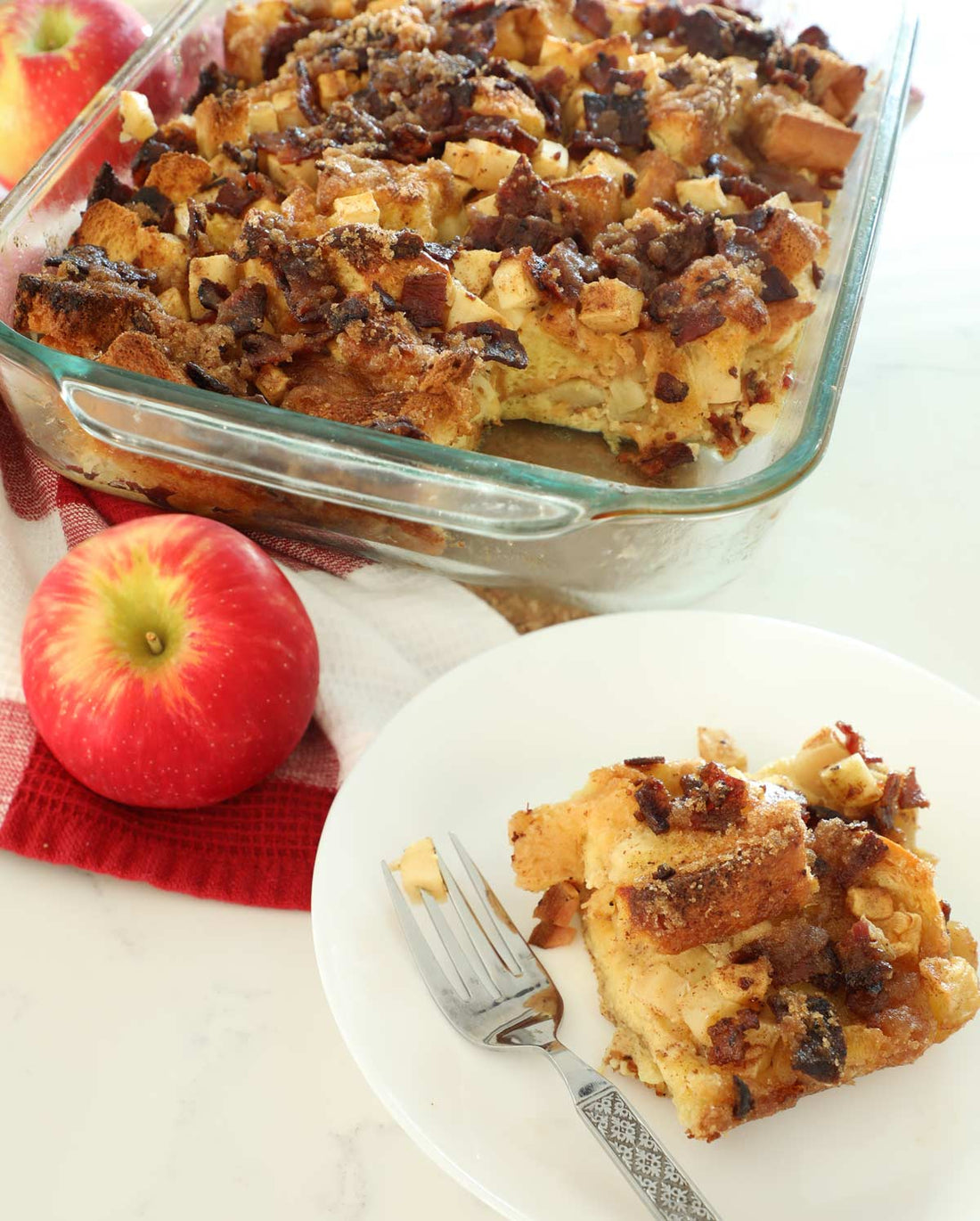 Overnight Apple and Bacon French Toast Casserole