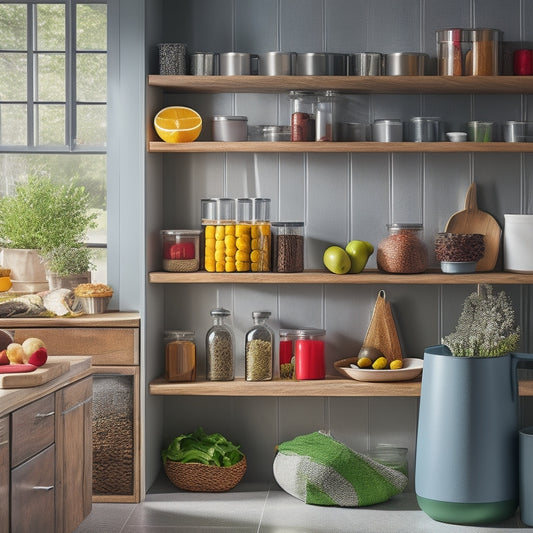 A sleek kitchen scene featuring a sturdy over-the-door organizer filled with vibrant spices, colorful utensils, and neatly arranged pots. Soft natural light illuminates the organized chaos, enhancing the modern yet functional aesthetic.