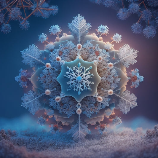 A vibrant, stylized illustration of a snowflake at the center, surrounded by diverse, interconnected nodes and threads, forming a dynamic, glowing network that radiates outward in all directions.