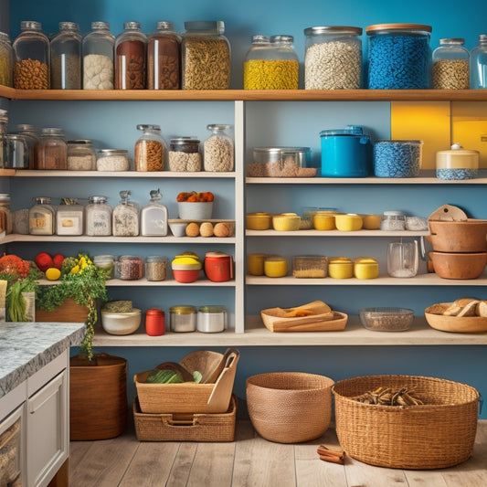 A vibrant kitchen scene showcasing a beautifully organized Lazy Susan cabinet, filled with colorful spices, jars, and kitchen tools. Soft natural light illuminates the circular shelves, highlighting clever space management solutions and accessibility.