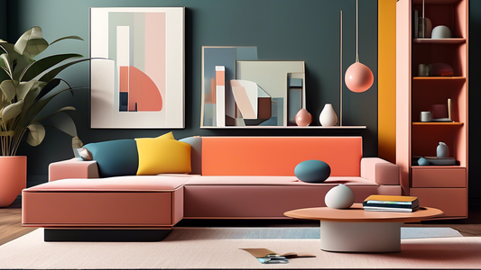 Create an image of a modern living room featuring sleek and elegant furniture pieces with hidden compartments. Show a coffee table with a hidden storage compartment, a sideboard with secret drawers, and a sofa with built-in storage. The design should