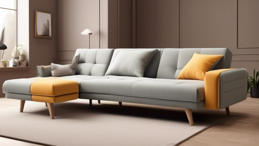 Create an image of a stylish convertible sofa bed showroom with different options displayed - showcasing a variety of designs, colors, and sizes to represent the top choices for convertible sofa beds. The image should highlight the versatility, comfo
