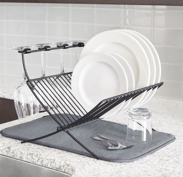 X Dry Folding Dish Rack Charcoal