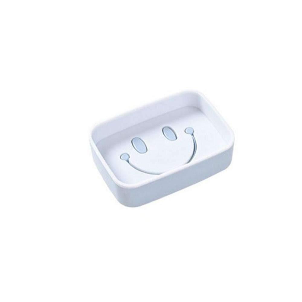 1PCS Plastic Double Layer Soap Box Smile Face dish Bathroom Shower Container Storage