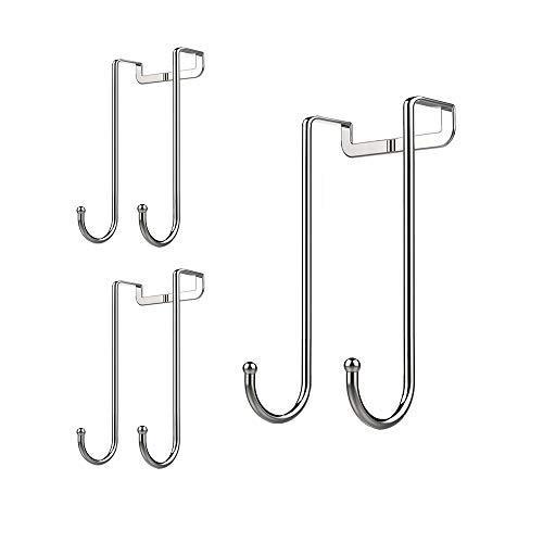 Discover the dalanpa 1kuan over door hook s shaped heavy duty for hanging single hook loads up to 50lbs for kitchen bathroom bedroom and office pack of 3