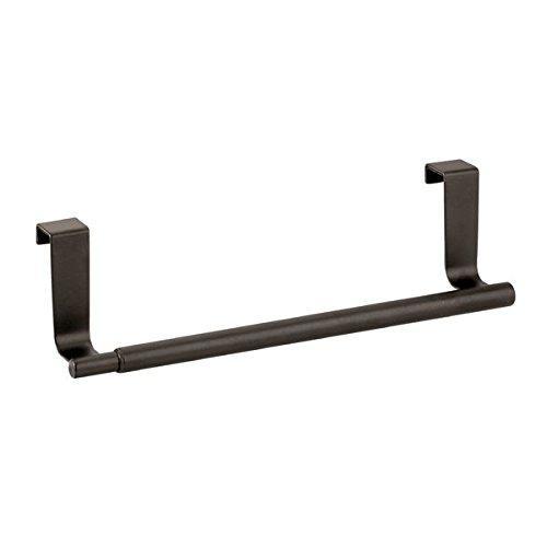 Shop here mdesign adjustable expandable kitchen over cabinet towel bar rack hang on inside or outside of doors storage for hand dish tea towels 9 25 to 17 wide bronze