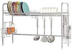 NEX Dish Drying Rack Stainless Steel Dish Storage with Chopstick Holder Rrustless