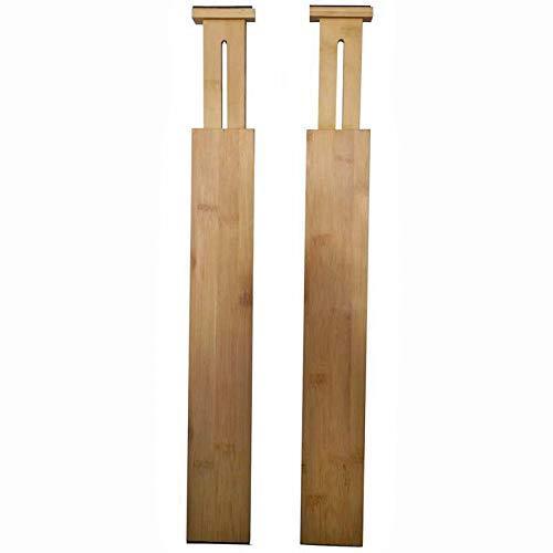 Kitchen simhoo bamboo drawer dividers kitchen organizers adjustable and expandable separators organizers for kitchen dresser bedroom bathroom baby drawer set of 2