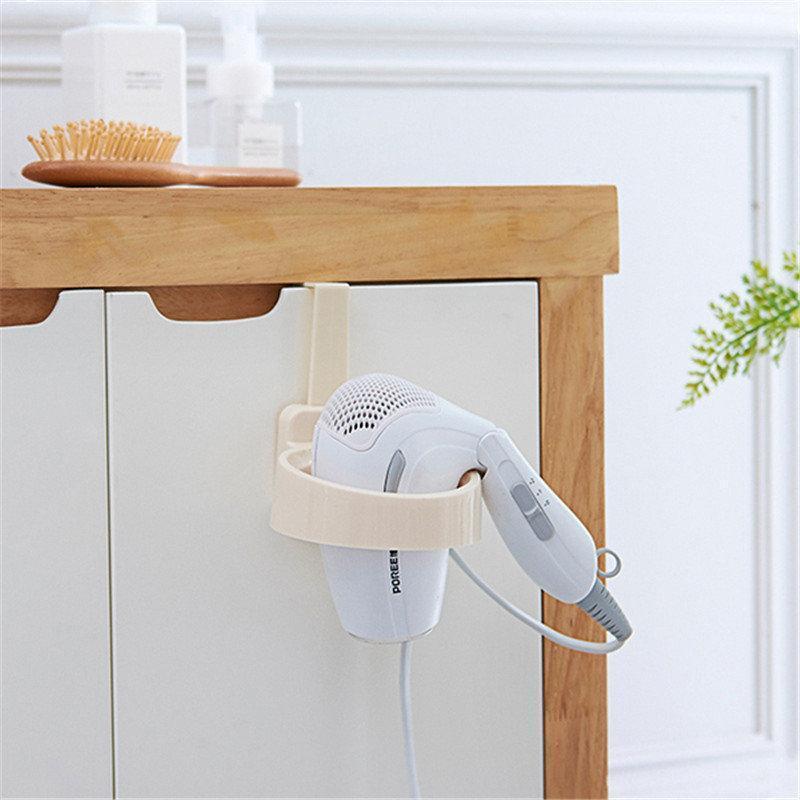 Door Hook Ring Portable Bathroom Hair Dryer Stand Organizer Hairdryer Holder Rack Plastic For Home