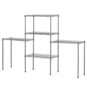 Buy 5 tier wire shelving units heavy duty adjustable stacking shelves storage rack organizer for laundry bathroom kitchen pantry us stock