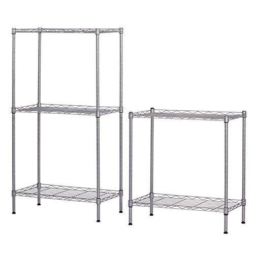 Organize with ferty 5 wire shelving units stacking storage shelf heavy duty metal adjustable shelves rack organizer for garden laundry bathroom kitchen pantry closet us stock