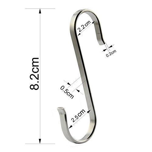 Featured ruiling 10 pack size large flat s hooks heavy duty genuine solid 304 stainless steel s shaped hanging hooks kitchen spoon pan pot hanging hooks hangers multiple uses