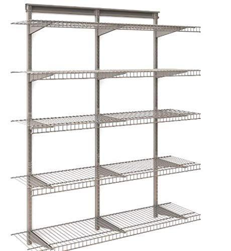 Try 5 tier heavy duty wall mount nickel wire storage shelves adjustable floating wall shelves great organizer kitchen garage laundry pantry office any room 5 shelf kit stable durable