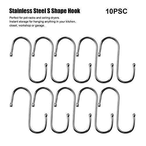 Kitchen s shaped hook aozbz 20 pack stainless steel heavy duty round s shaped hooks hangers for kitchen bathroom bedroom and office
