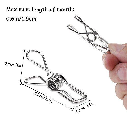 Discover the 120 pack stainless steel cloth pin 2 2 inch clothesline hook for socks towel bag scarfs hang drying rack tool laundry kitchen cord wire line clothespins pegs file paper bookmark s binder metal clip
