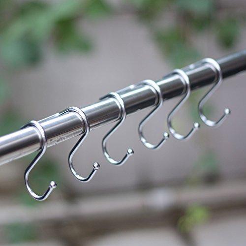 Heavy duty ruiling 10 pack double s shaped hooks chrome finish steel s hook cookware universal kitchen hooks sturdy hanging hooks multiple uses for bathroom towels garden plants