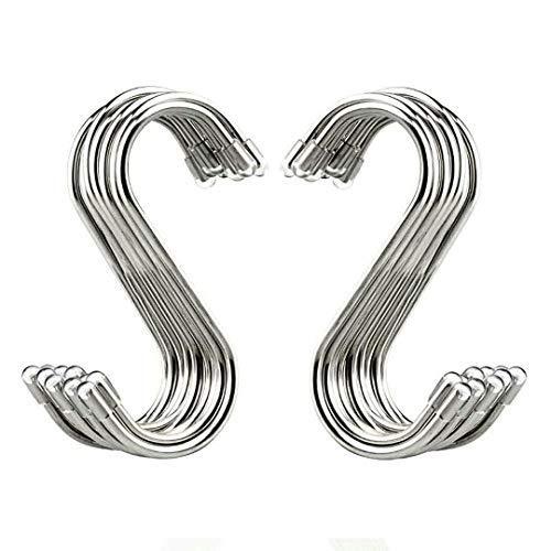 The best 20 pack s shaped hooks stainless steel metal hangers hanging hooks for kitchen work shop bathroom garden