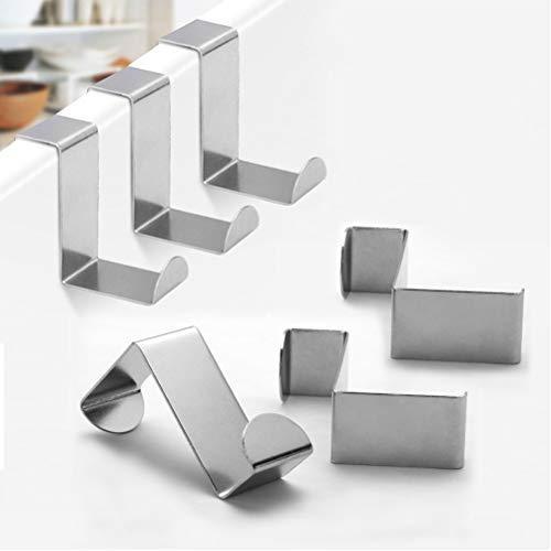 Best foccts 6pcs over the door hooks z shaped reversible sturdy hanging hooks saving organizer for kitchen bedroom cabinet drawer