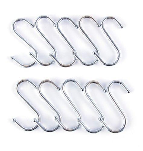 Amazon best prudance small round s shaped stainless steel hanging hooks set with 10 hooks ideal for pots pans spoons other kitchen essentials perfect for clothing
