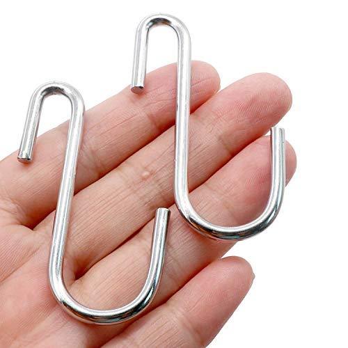Purchase 40 pack heavy duty s hooks stainless steel s shaped hooks hanging hangers for kitchenware spoons pans pots utensils clothes bags towers tools plants silver