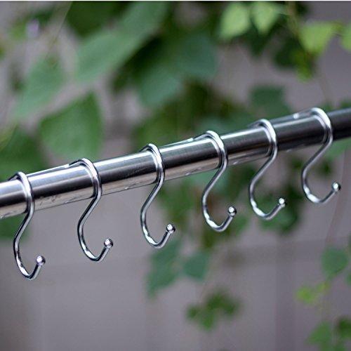 Home ruiling 10 pack double s shaped hooks chrome finish steel s hook cookware universal kitchen hooks sturdy hanging hooks multiple uses for bathroom towels garden plants