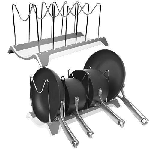 Domajax Dish Drying Rack, Pot Rack, Pots Drying Rack, Pot Lid Organizer For Kitchen, Counter, Sink, Cabinet