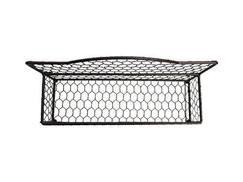 Home cloverwild cooking oil wide spice rack countertop or wall mounted dark brown single tier chicken wire metal kitchen storage shelf container wine holder mail organizer basket