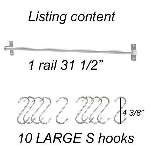 Shop for adtwixt stainless steel gourmet kitchen wall rail with 10 large s hooks 1