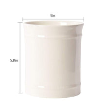 Top szuah kitchen ceramic utensil holder perfect capacity utensil crock for kitchen counter top dining table cream