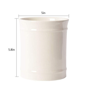 Top szuah kitchen ceramic utensil holder perfect capacity utensil crock for kitchen counter top dining table cream