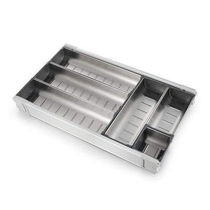 Buy drawer insert cabinet cutlery tray storage catering utensils box stainless steel kitchen 6 compartments 47 228 46 2cm