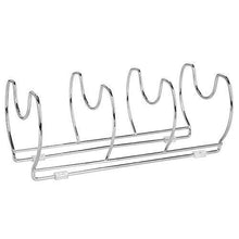 Featured mallize metal wire pot pan organizer rack for kitchen cabinet pantry shelves 6 slots for vertical or horizontal storage of skillets frying or sauce pans lids baking stones