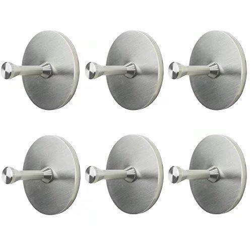 Latest mocrux adhesive hooks 6pcs pack full 304 stainless steel 3m stick for home kitchen round 2