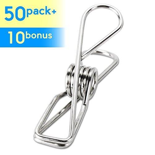 Selection itowe clothespin 2 2 pin 60 pack stainless steel wire clip durable metal pin for clothesline utility pin for laundry kitchen backyard outdoor clothes drying bag sealing room decorating office pin