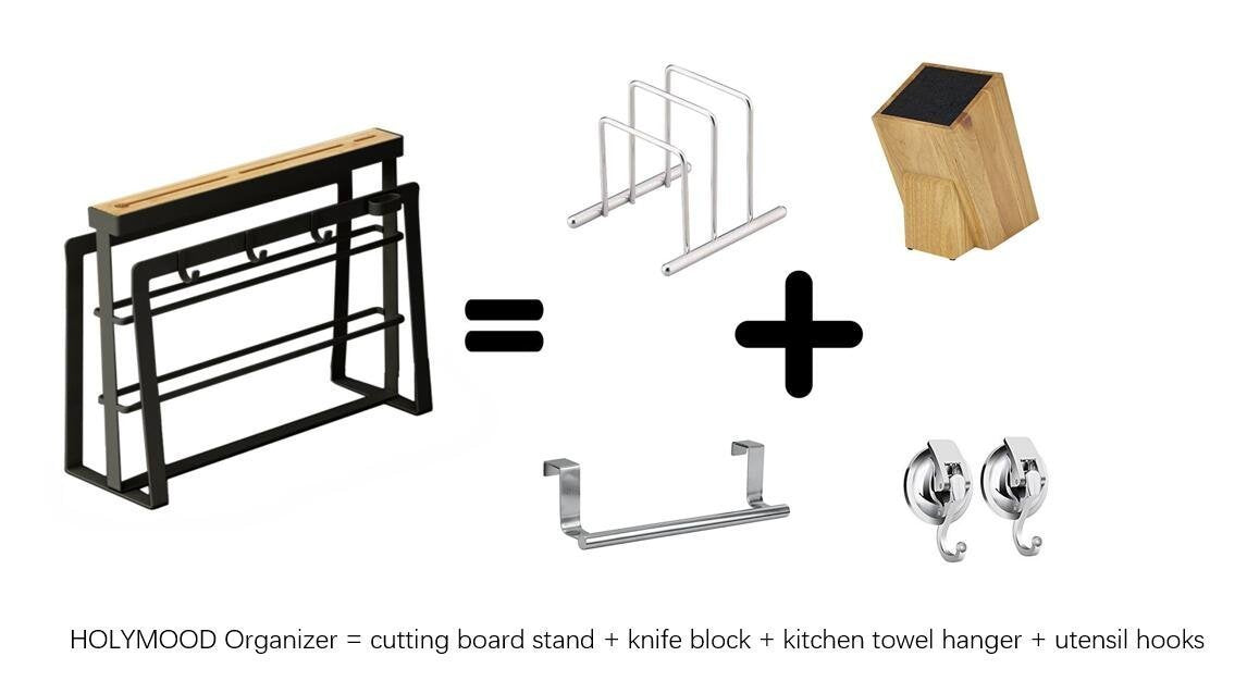 Storage organizer holymood kitchen houseware organizer knife block storage drying rack cutting board stand tools holder only