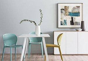 On amazon 2xhome set of 4 blue contemporary modern stackable assembled plastic chair molded with back armless side matte for dining room living designer outdoor garden patio balcony work office desk kitchen