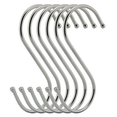 On amazon agilenano extra large s shape hooks heavy duty stainless steel hanging hooks multiple uses ideal for apparel kitchenware utensils plants towels gardening tools