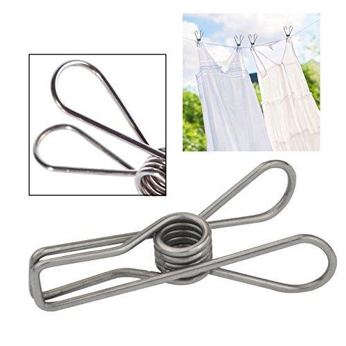 Results lystaii 80pcs stainless steel clothes pins utility clips hooks clothespin clothesline clip 2 2inch for outdoor indoor drying home laundry office cord clothespins kitchen tools fastener socks scarfs
